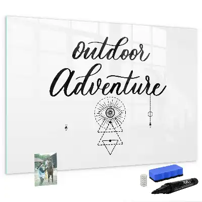 Beschrijfbaar glazen magneetbord met Buitenavontuur design