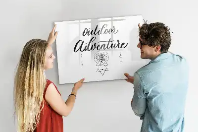 Beschrijfbaar glazen magneetbord met Buitenavontuur design
