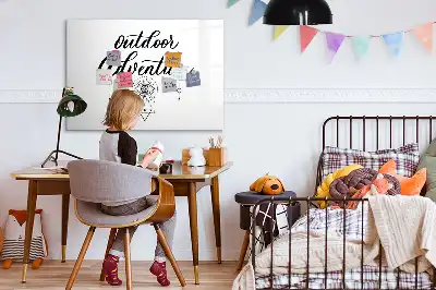 Beschrijfbaar glazen magneetbord met Buitenavontuur design