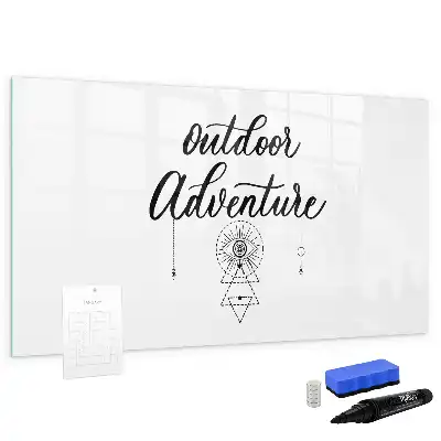 Beschrijfbaar glazen magneetbord met Buitenavontuur design