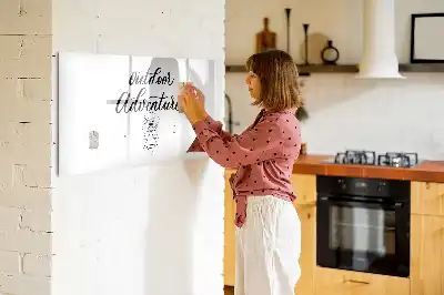 Beschrijfbaar glazen magneetbord met Buitenavontuur design