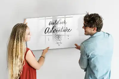 Beschrijfbaar glazen magneetbord met Buitenavontuur design