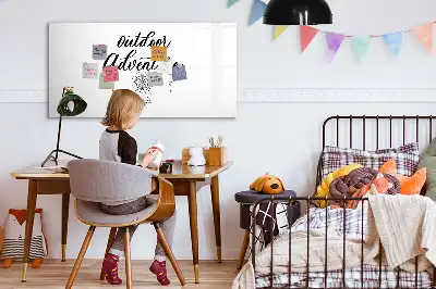 Beschrijfbaar glazen magneetbord met Buitenavontuur design
