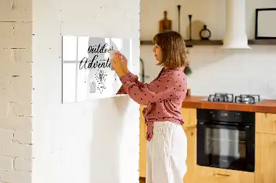 Beschrijfbaar glazen magneetbord met Buitenavontuur design