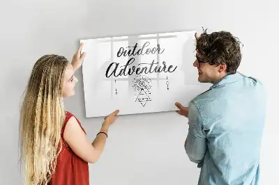 Beschrijfbaar glazen magneetbord met Buitenavontuur design