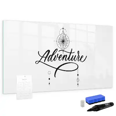 Magnetisch glazen schrijfbord voor notities en foto's uitvoering Avontuur
