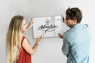 Magnetisch glazen schrijfbord voor notities en foto's uitvoering Avontuur