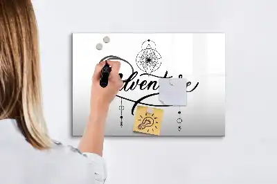 Magnetisch glazen schrijfbord voor notities en foto's uitvoering Avontuur