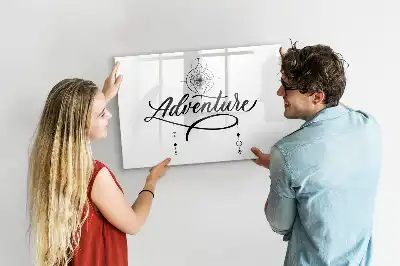 Magnetisch glazen schrijfbord voor notities en foto's uitvoering Avontuur