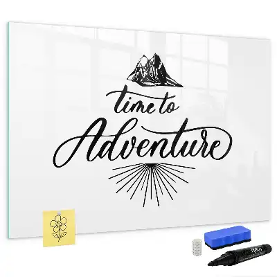 Magnetisch glazen schrijfbord voor notities en foto's Avontuur