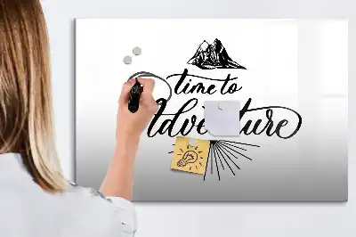 Magnetisch glazen schrijfbord voor notities en foto's Avontuur
