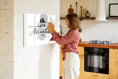 Magnetisch glazen schrijfbord voor notities en foto's Avontuur