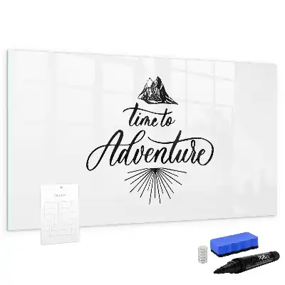 Magnetisch glazen schrijfbord voor notities en foto's Avontuur