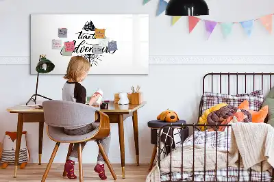 Magnetisch glazen schrijfbord voor notities en foto's Avontuur