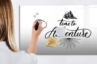 Magnetisch glazen schrijfbord voor notities en foto's Avontuur