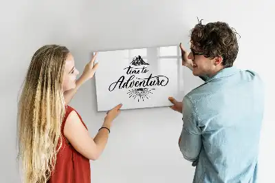 Magnetisch glazen schrijfbord voor notities en foto's Avontuur