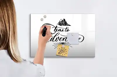 Magnetisch glazen schrijfbord voor notities en foto's Avontuur