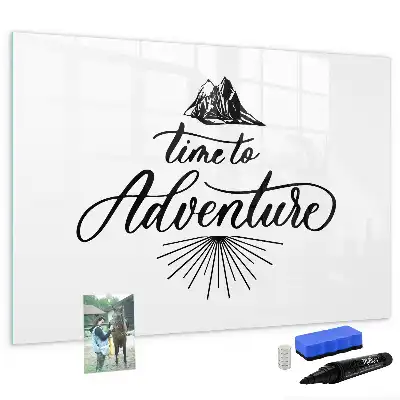Magnetisch glazen schrijfbord voor notities en foto's Avontuur
