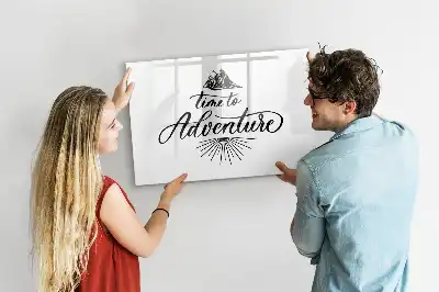 Magnetisch glazen schrijfbord voor notities en foto's Avontuur