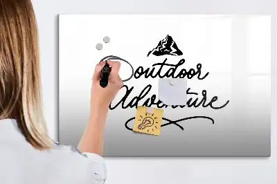 Beschrijfbaar glazen magneetbord met Buitenavontuur design