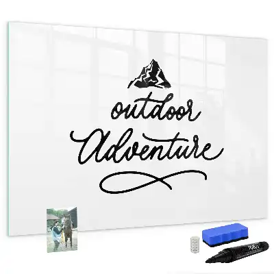 Beschrijfbaar glazen magneetbord met Buitenavontuur design