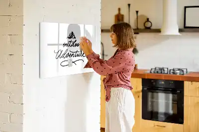 Beschrijfbaar glazen magneetbord met Buitenavontuur design