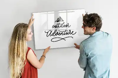 Beschrijfbaar glazen magneetbord met Buitenavontuur design