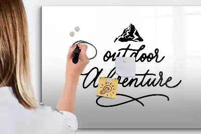 Beschrijfbaar glazen magneetbord met Buitenavontuur design