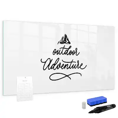 Beschrijfbaar glazen magneetbord met Buitenavontuur design