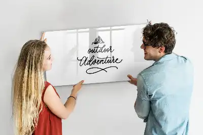 Beschrijfbaar glazen magneetbord met Buitenavontuur design