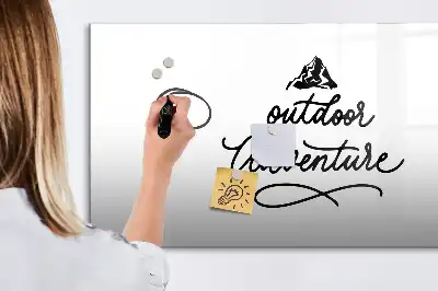 Beschrijfbaar glazen magneetbord met Buitenavontuur design