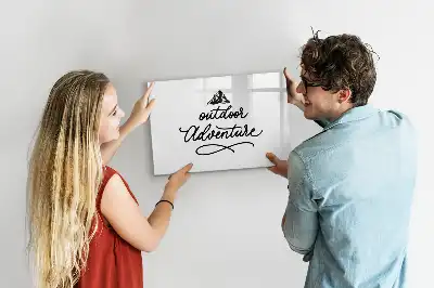 Beschrijfbaar glazen magneetbord met Buitenavontuur design