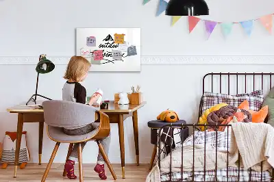Beschrijfbaar glazen magneetbord met Buitenavontuur design