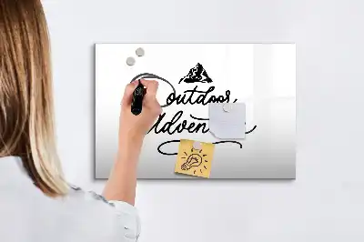 Beschrijfbaar glazen magneetbord met Buitenavontuur design
