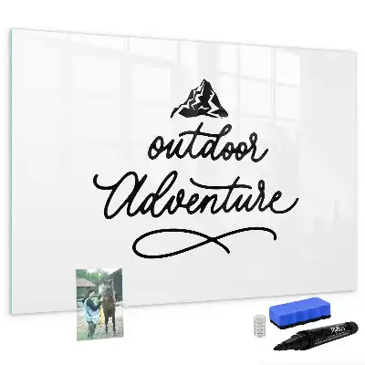 Beschrijfbaar glazen magneetbord met Buitenavontuur design
