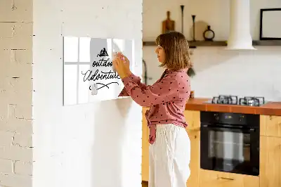Beschrijfbaar glazen magneetbord met Buitenavontuur design