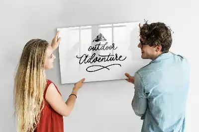 Beschrijfbaar glazen magneetbord met Buitenavontuur design