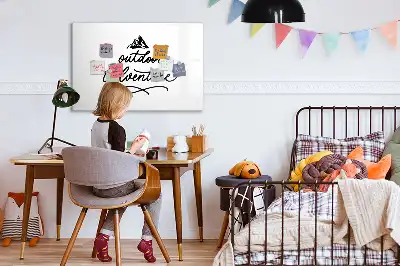 Beschrijfbaar glazen magneetbord met Buitenavontuur design