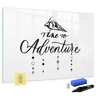 Magnetisch glazen schrijfbord voor notities en foto's uitvoering Avontuur