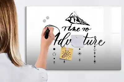 Magnetisch glazen schrijfbord voor notities en foto's uitvoering Avontuur