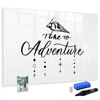 Magnetisch glazen schrijfbord voor notities en foto's uitvoering Avontuur