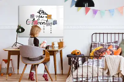Magnetisch glazen schrijfbord voor notities en foto's uitvoering Avontuur