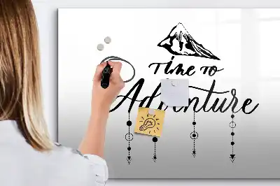 Magnetisch glazen schrijfbord voor notities en foto's uitvoering Avontuur