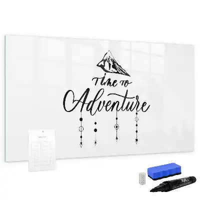 Magnetisch glazen schrijfbord voor notities en foto's uitvoering Avontuur