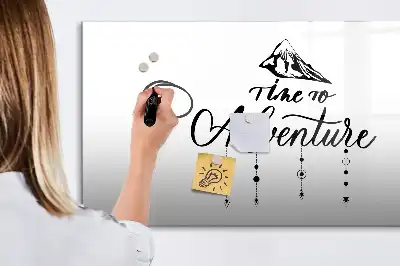 Magnetisch glazen schrijfbord voor notities en foto's uitvoering Avontuur