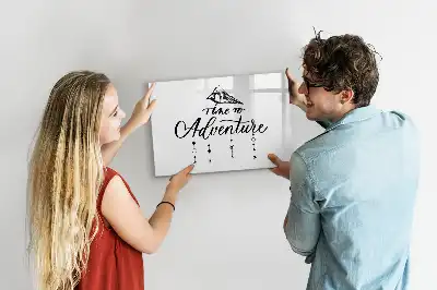 Magnetisch glazen schrijfbord voor notities en foto's uitvoering Avontuur