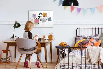 Magnetisch glazen schrijfbord voor notities en foto's uitvoering Avontuur