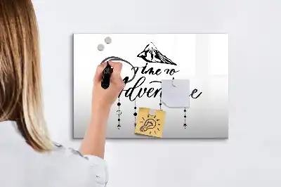 Magnetisch glazen schrijfbord voor notities en foto's uitvoering Avontuur