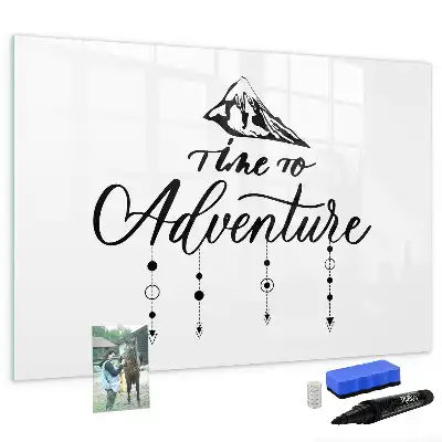 Magnetisch glazen schrijfbord voor notities en foto's uitvoering Avontuur