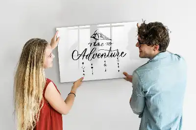 Magnetisch glazen schrijfbord voor notities en foto's uitvoering Avontuur